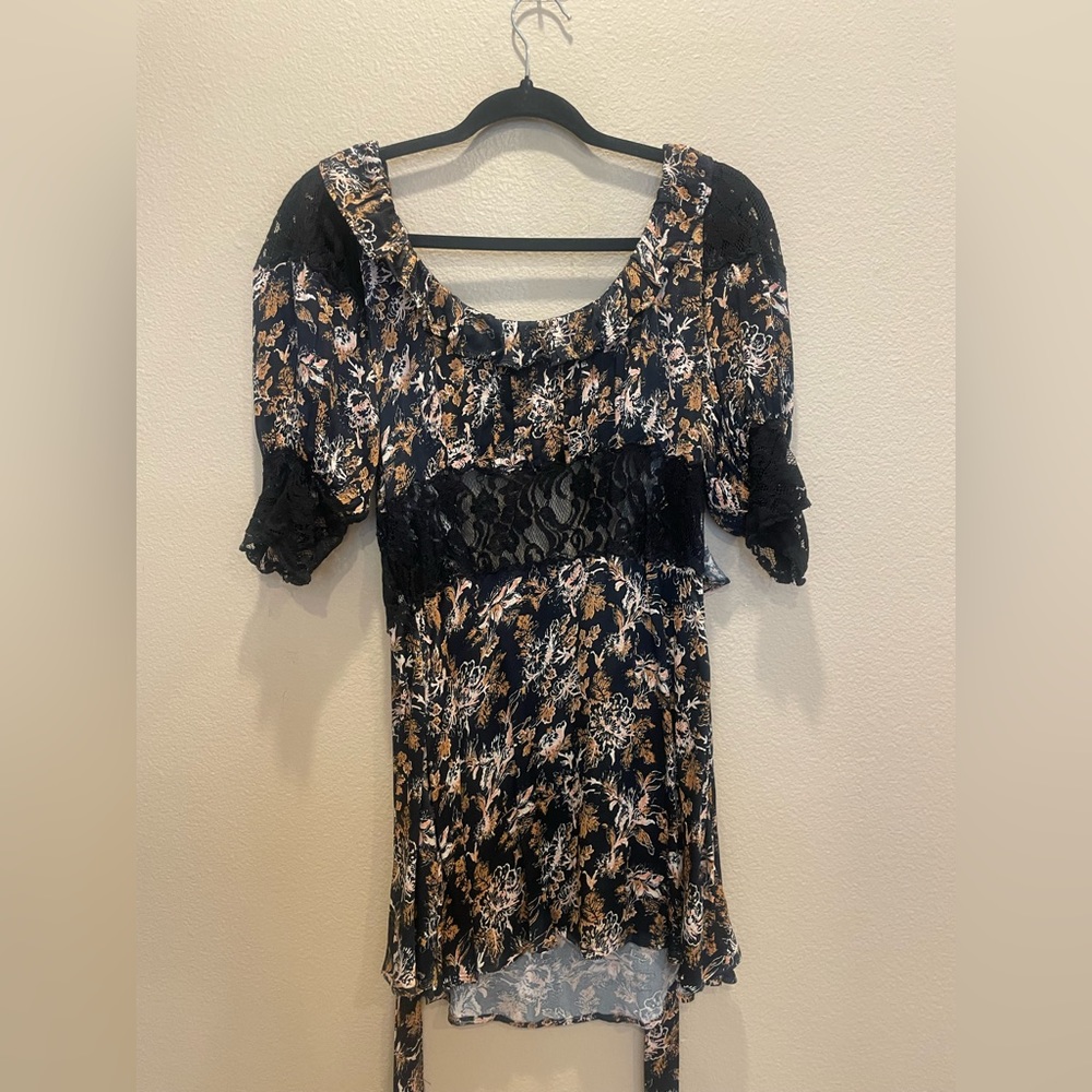 Free people floral and lace dress